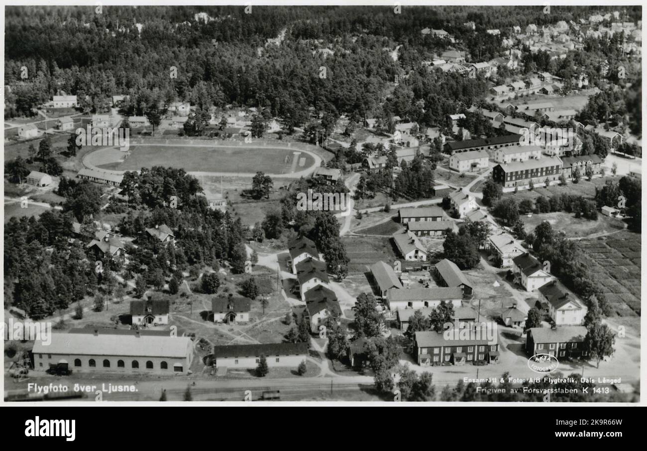 Aerial photo over Ljusne. Stock Photo