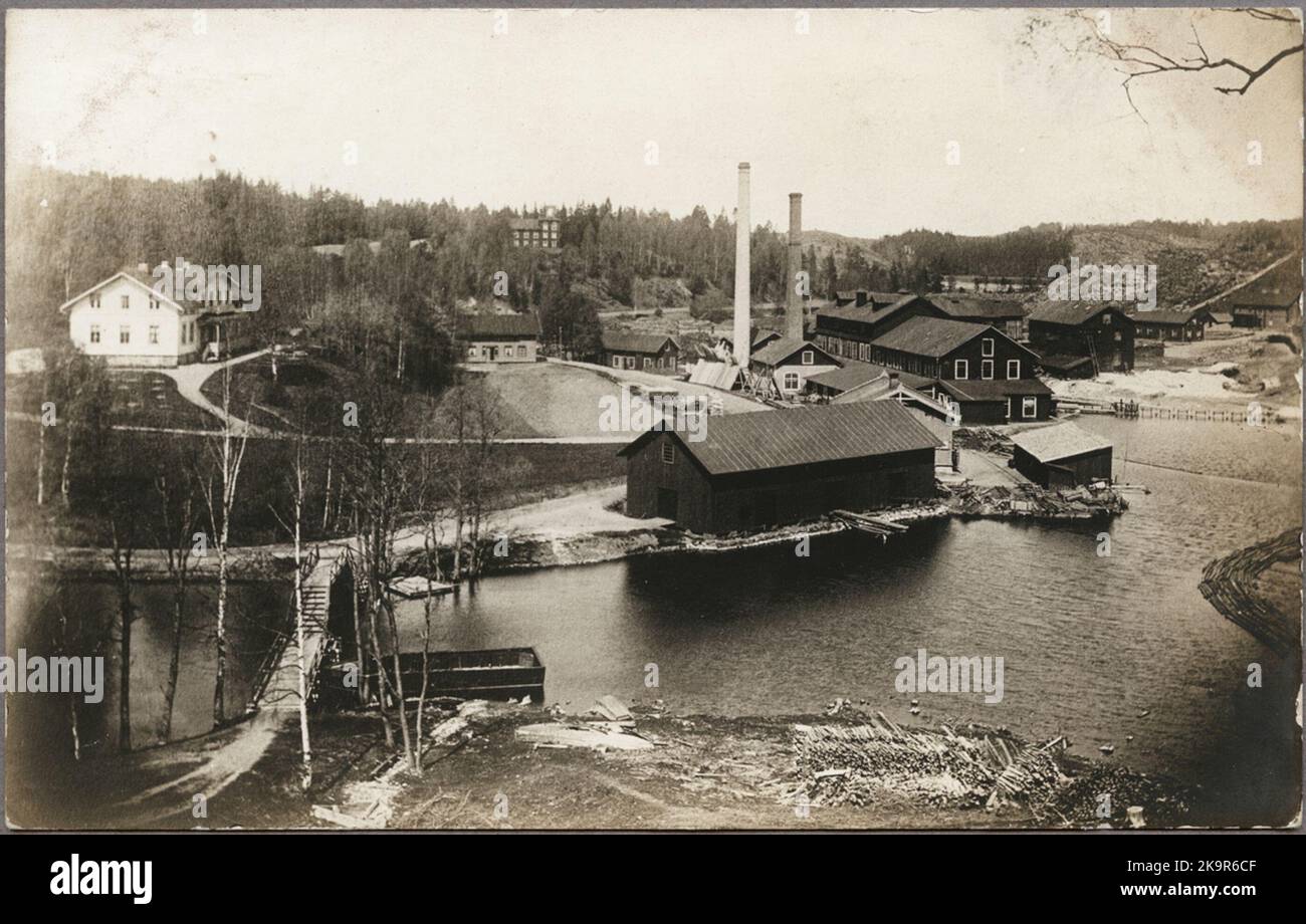 Kyrkekvarn and Tidafors Sulfit factory. Stock Photo
