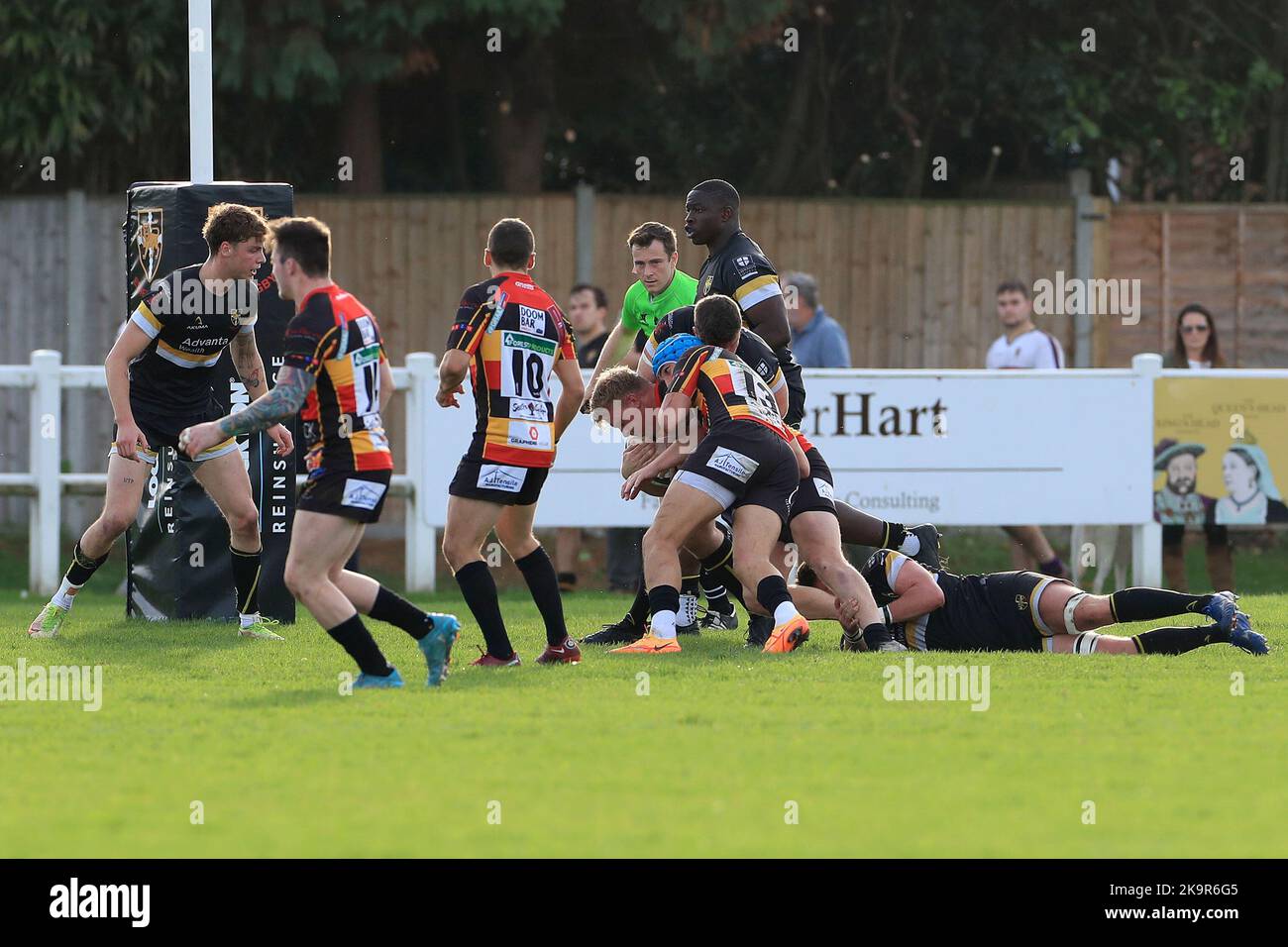 *** during the English National League 1 match between Esher and Cinderford at Molesey Road, Hersham, UK on 29 October 2022. Photo by Carlton Myrie. Editorial use only, license required for commercial use. No use in betting, games or a single club/league/player publications. Credit: UK Sports Pics Ltd/Alamy Live News Stock Photo