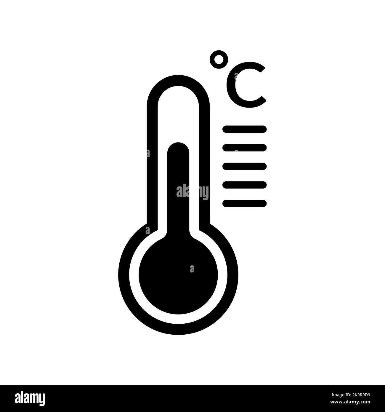 Temperature icon in flat design. Chill symbol Stock Vector