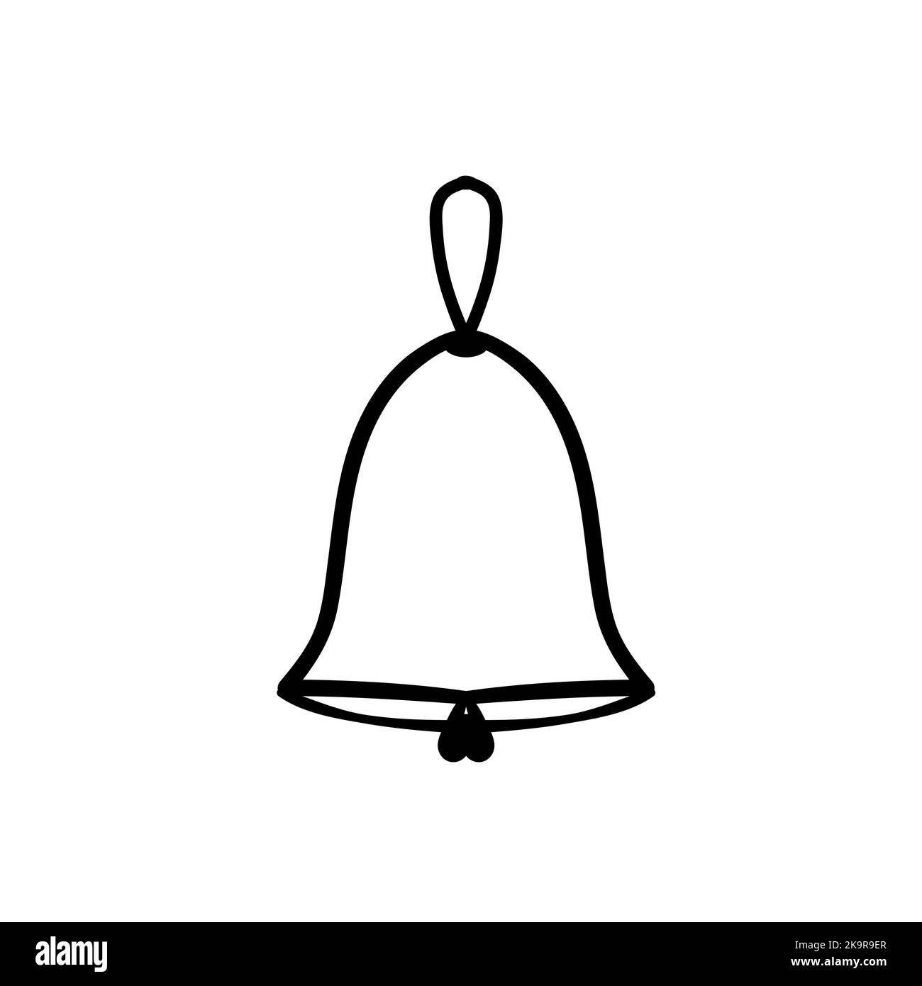 Vector bell illustration. Coloring book page element Stock Vector Image ...