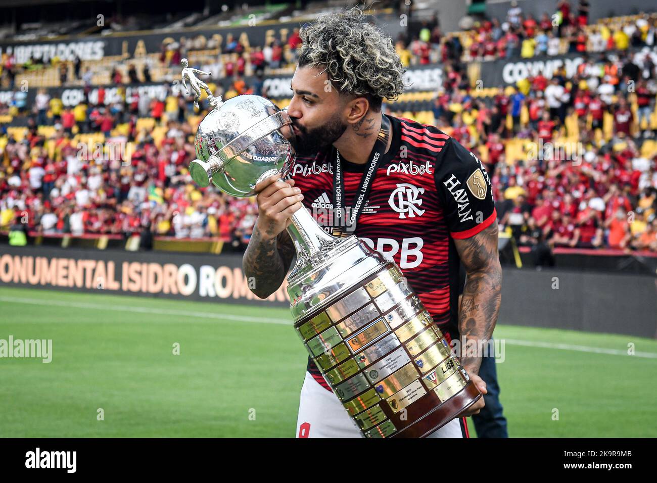 Guayaquil, Equador. 29th Oct, 2022. Gabriel Barbosa, Flamengo Champion during Flamengo x Athletico PR, valid match for the 2022 Copa Libertadores Final, held at the George Capwell Stadium, located in the city of Guayaquil (Ecuador), this Saturday afternoon (29). Credit: Nayra Halm/FotoArena/Alamy Live News Stock Photo