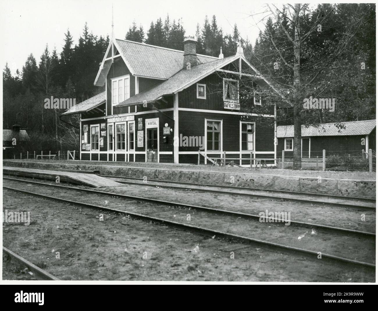 Älvestorp Railway Station. Svartälvs Railway, Sej, was opened for