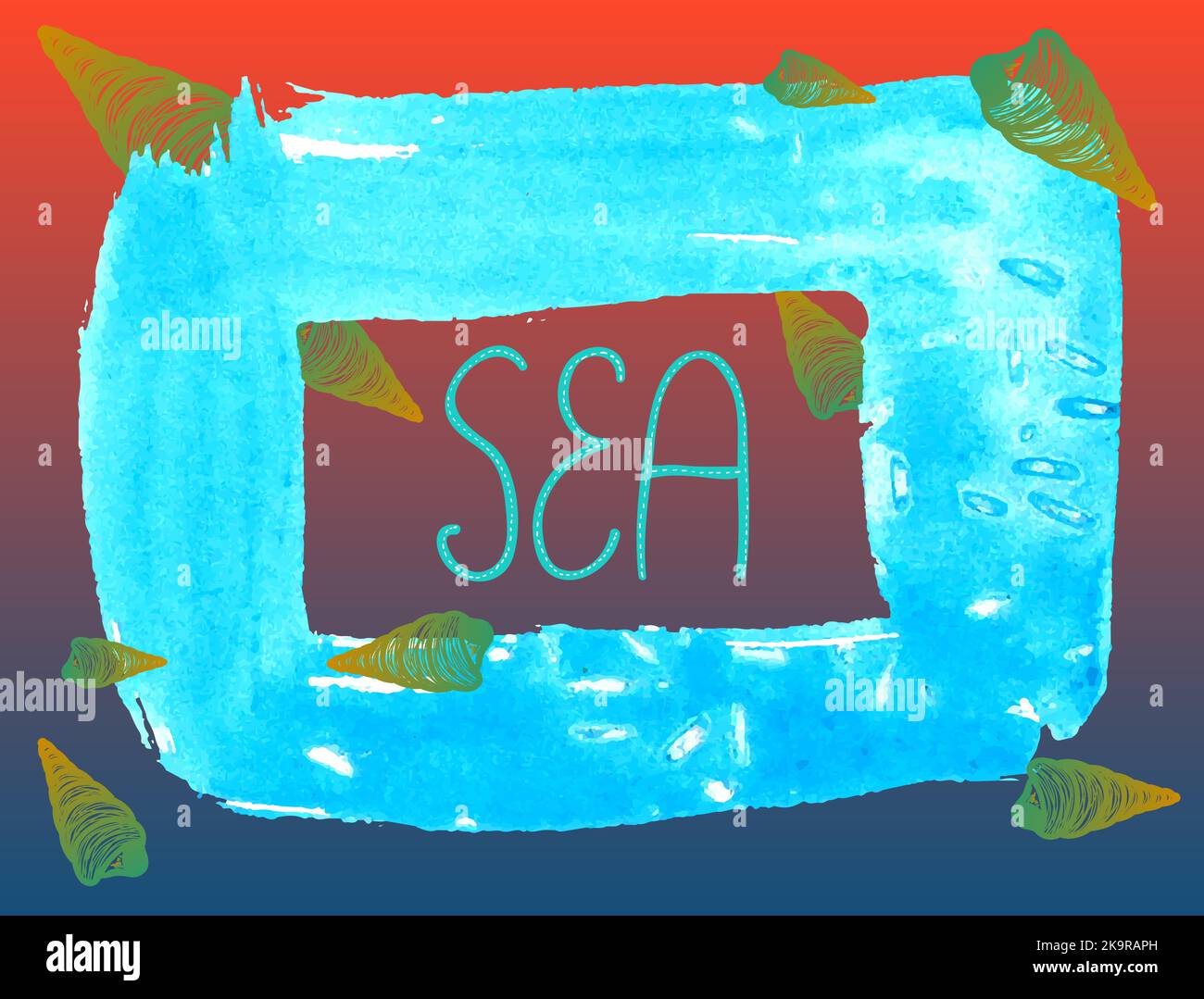 Hand painted colorful frame or border. Creative element for design. Stock Vector