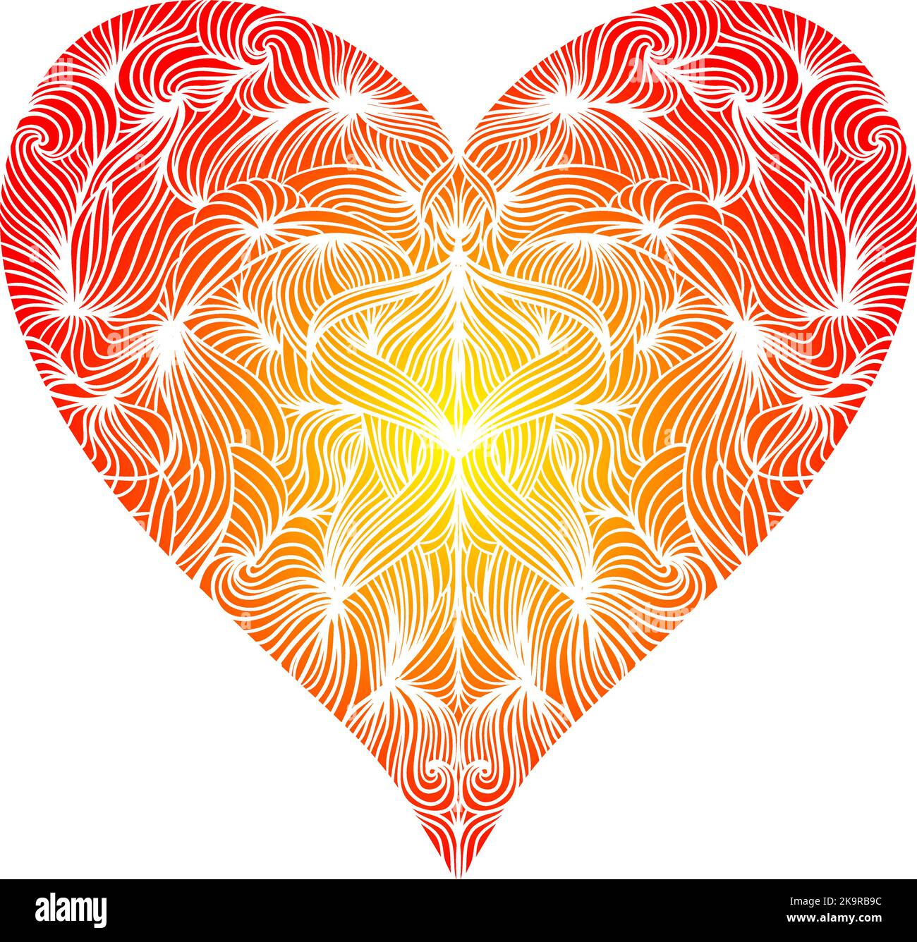 Abstract illustration of stylized colorful heart. Stock Vector