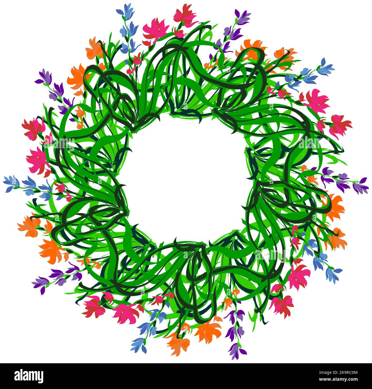 Hand painted colorful frame or border. Creative element for design. Stock Vector