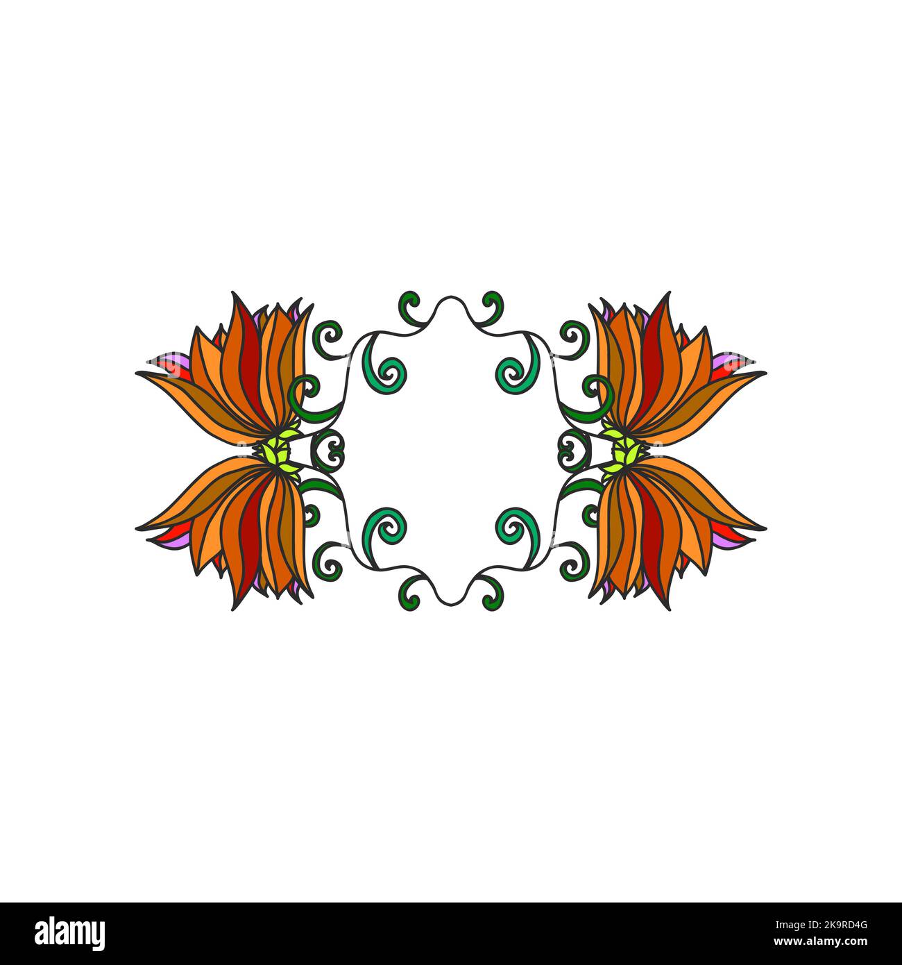 Bright Frame Abstract Abstract floral decorative element for design. Bright frame on white ...