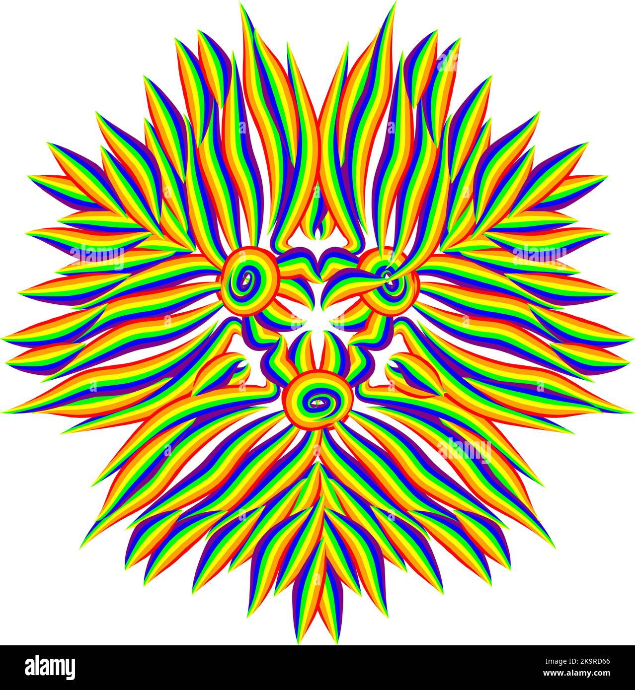 Abstract stylized pattern. Rainbow decorative ornament design. Stock Vector