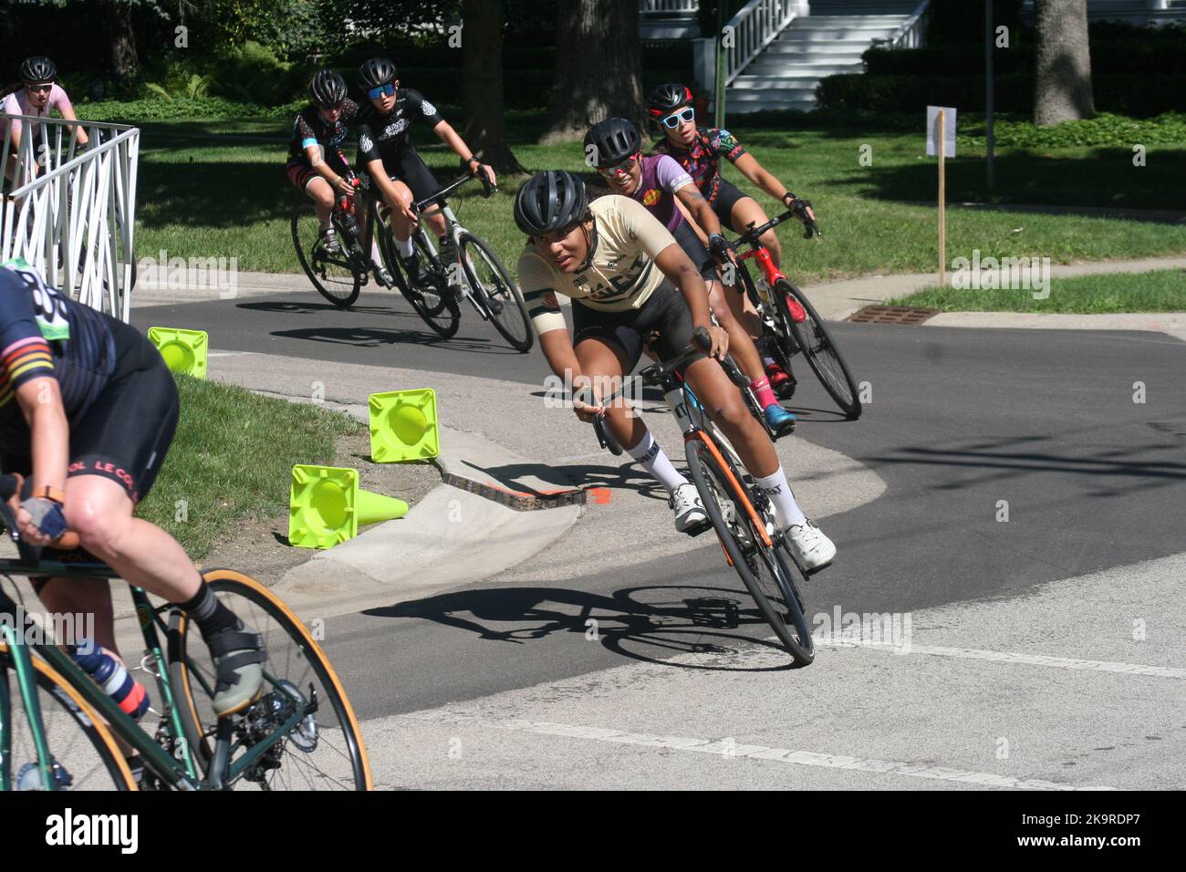 Turn Three of the Lake Bluff Criterium 2022 during the Intelligentsia