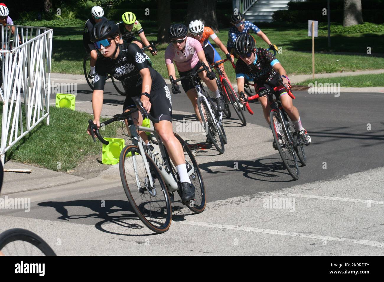 Turn Three of the Lake Bluff Criterium 2022 during the Intelligentsia