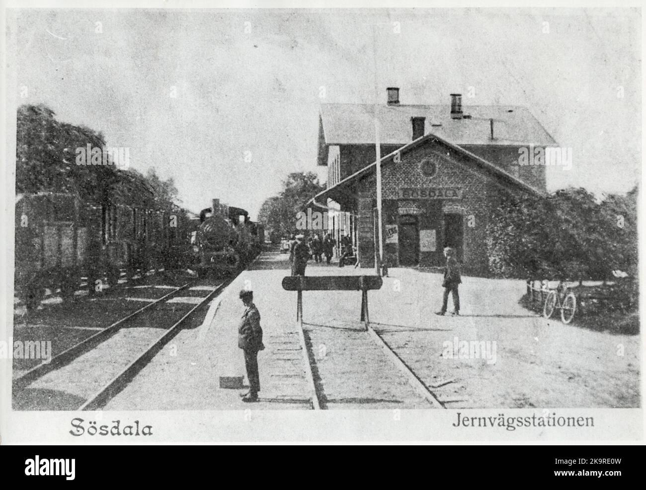 Sösdala Station and one-half-story station house in brick, built in ...