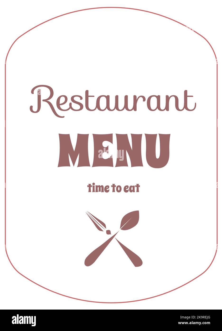 Spoon and fork illustration. Restaurant menu label for design. Stock Vector