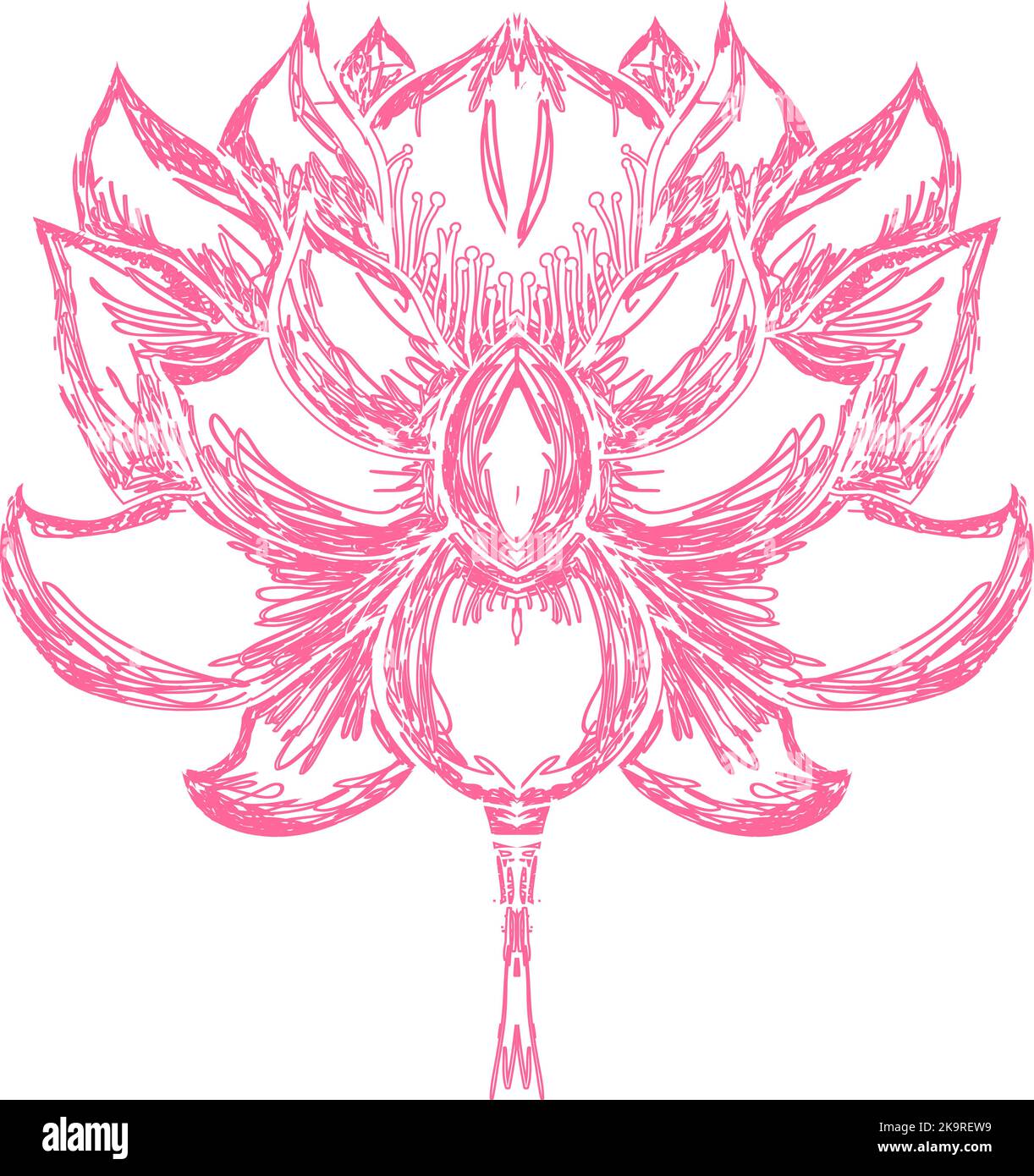 Stylized lotus flower. Vector illustration. Element for design Stock