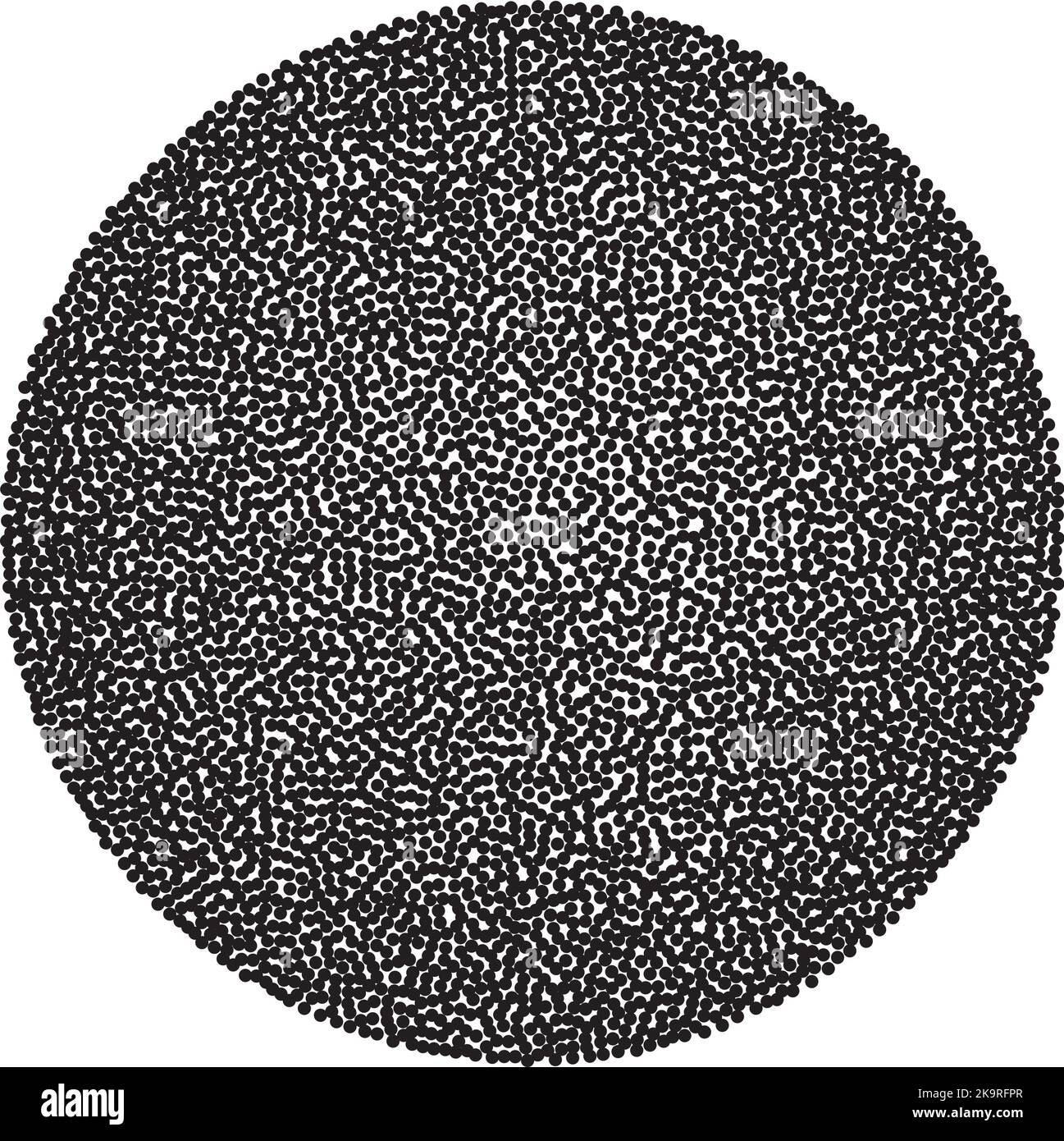 Dotted circle background. Abstract round dot halftone pattern. Radial graphic element. Grunge texture for design. Stock Vector