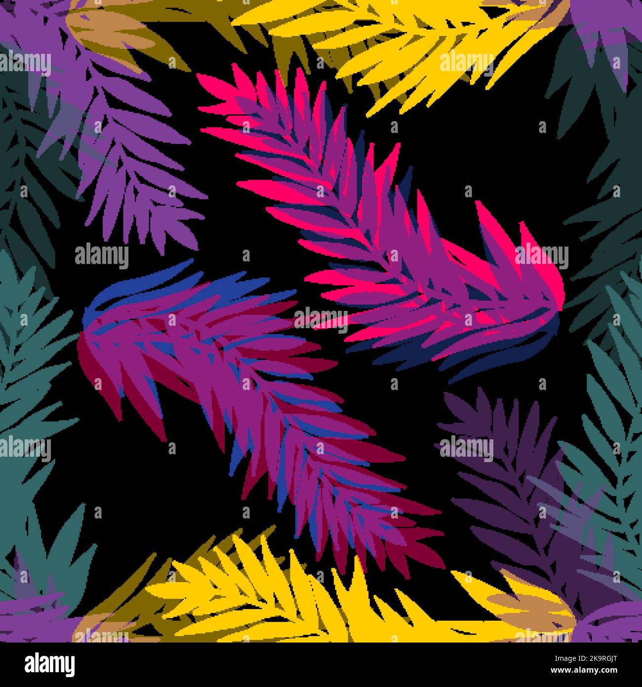 Abstract background with exotic feathers. Hand drawn vector illustration. Stock Vector