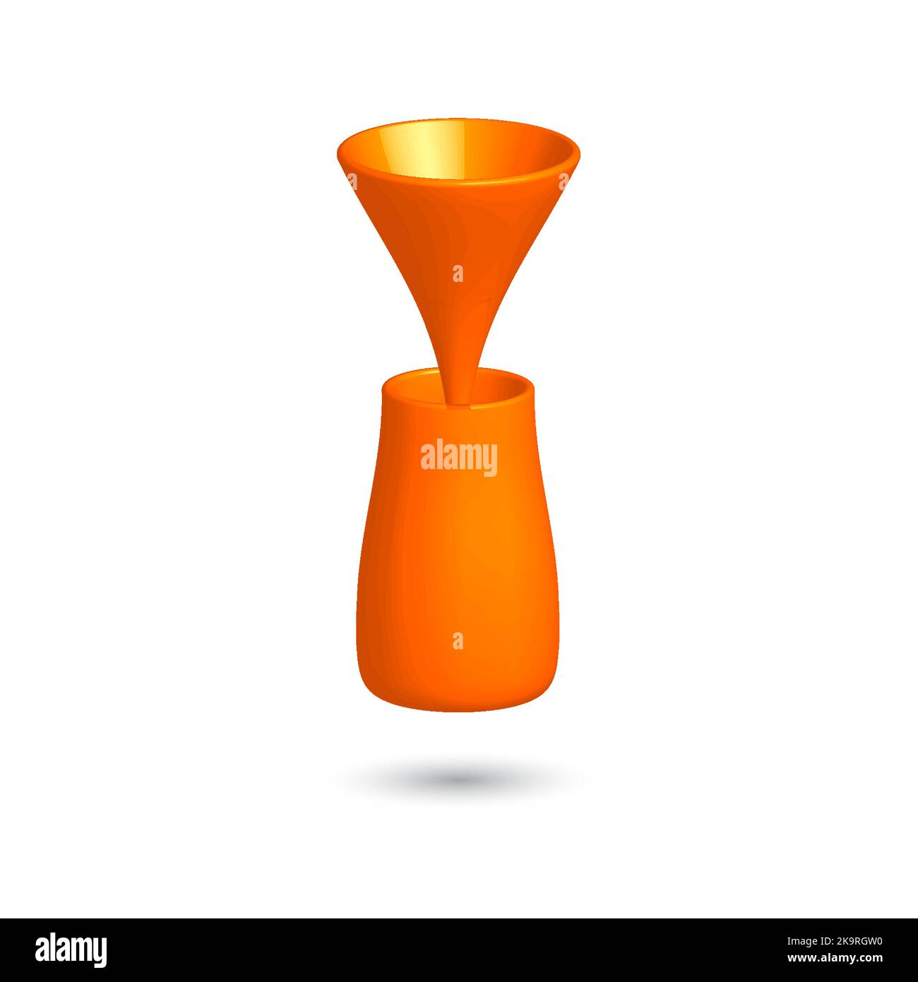 Vector 3 d cup. Bright colorful volumetric shape. Element for design on white background Stock Vector