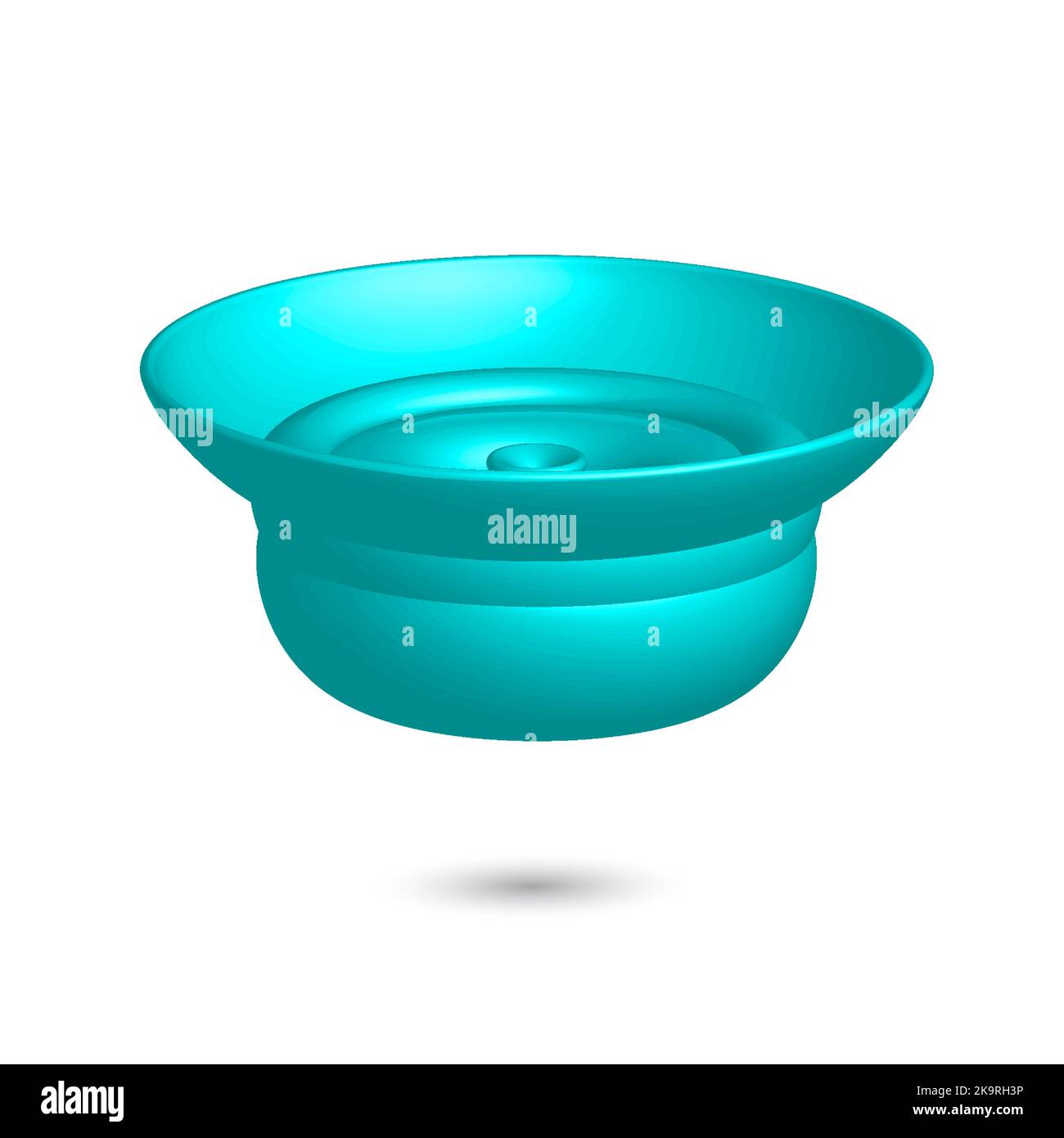 Vector 3 d cup. Bright colorful volumetric shape. Element for design on white background Stock Vector
