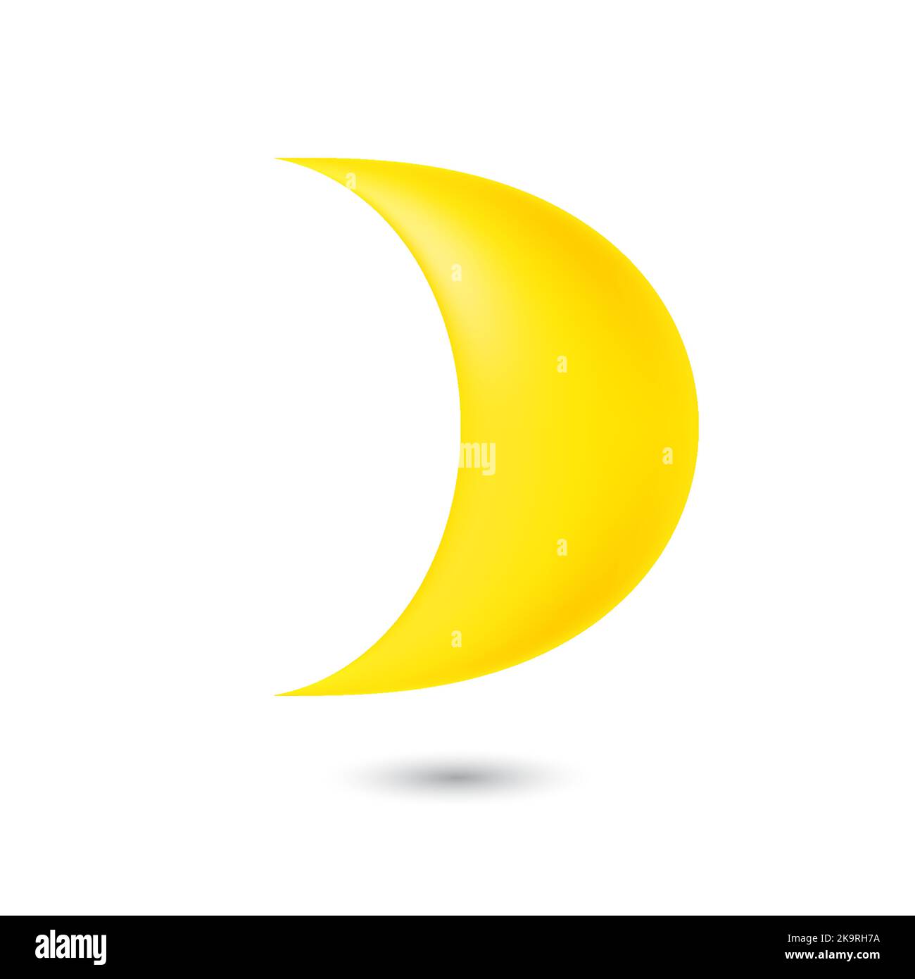 Yellow moon. Mesh figure. Vector illustration Stock Vector