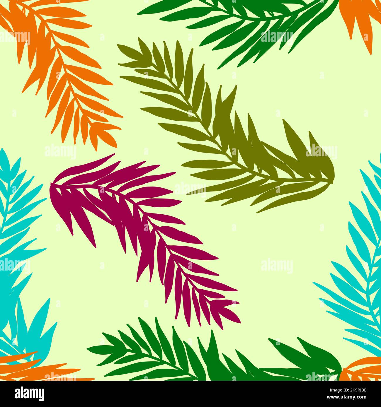 Abstract background with exotic feathers. Hand drawn vector illustration. Stock Vector