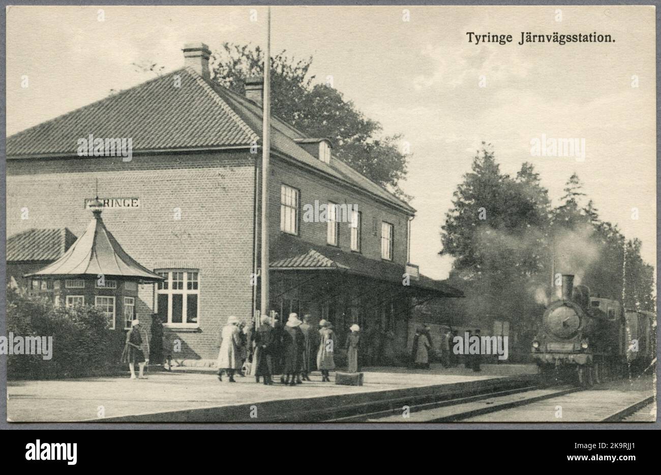 The railway station in Tyringe. Stock Photo