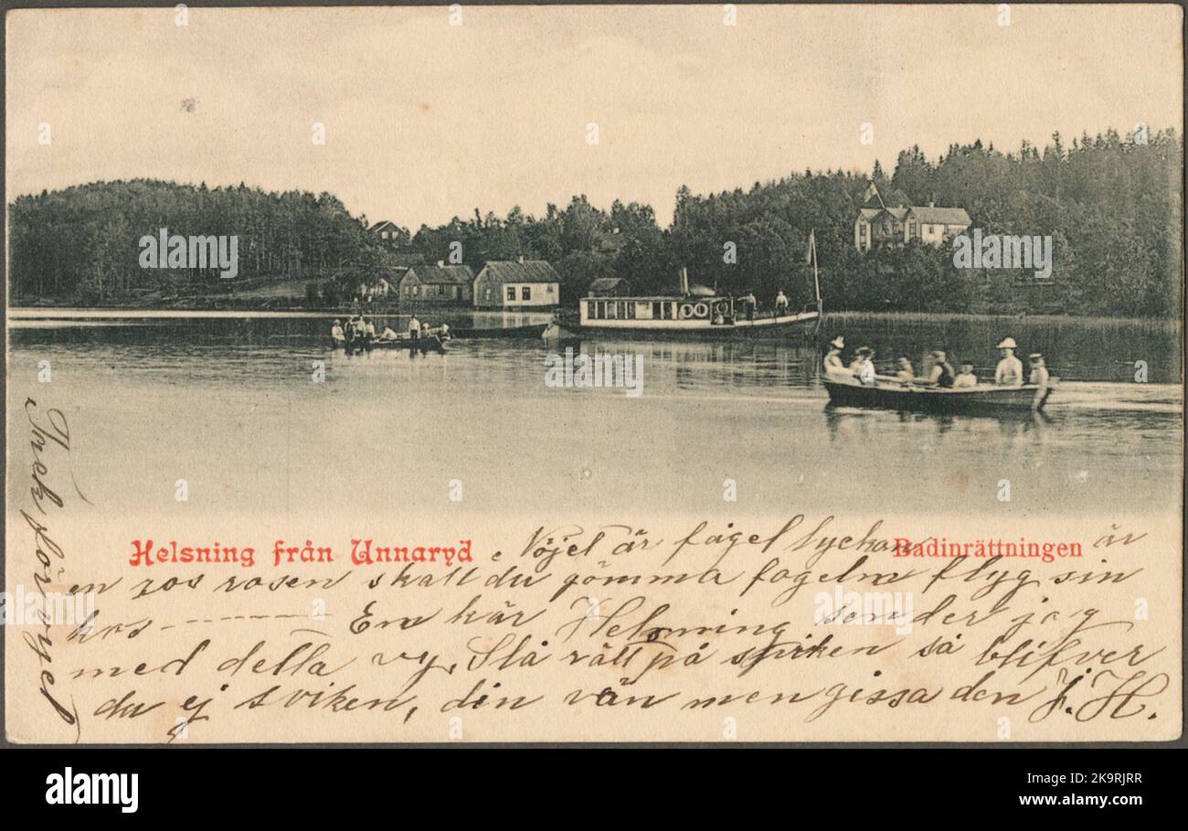 Boat traffic on Lake Unnen. Stock Photo