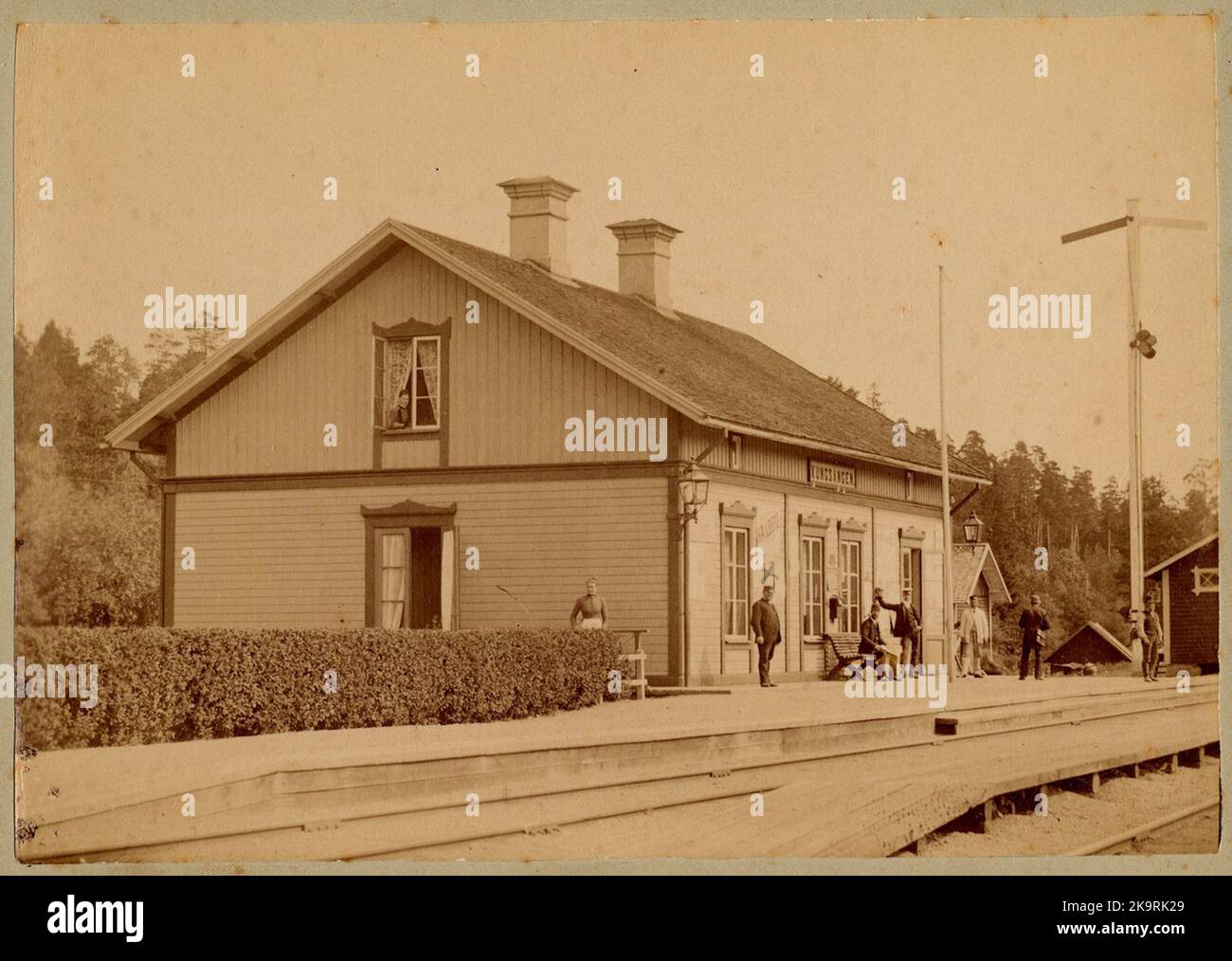 Kungsängens Railway Station. The man on the left was Otto Lindbohm ...