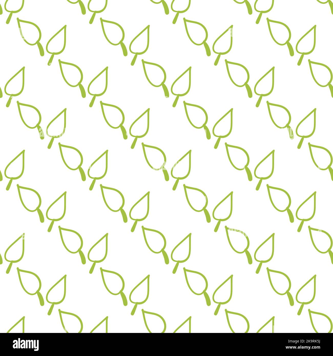 Seamless pattern with herbal elements. Decorative green leaf texture ...