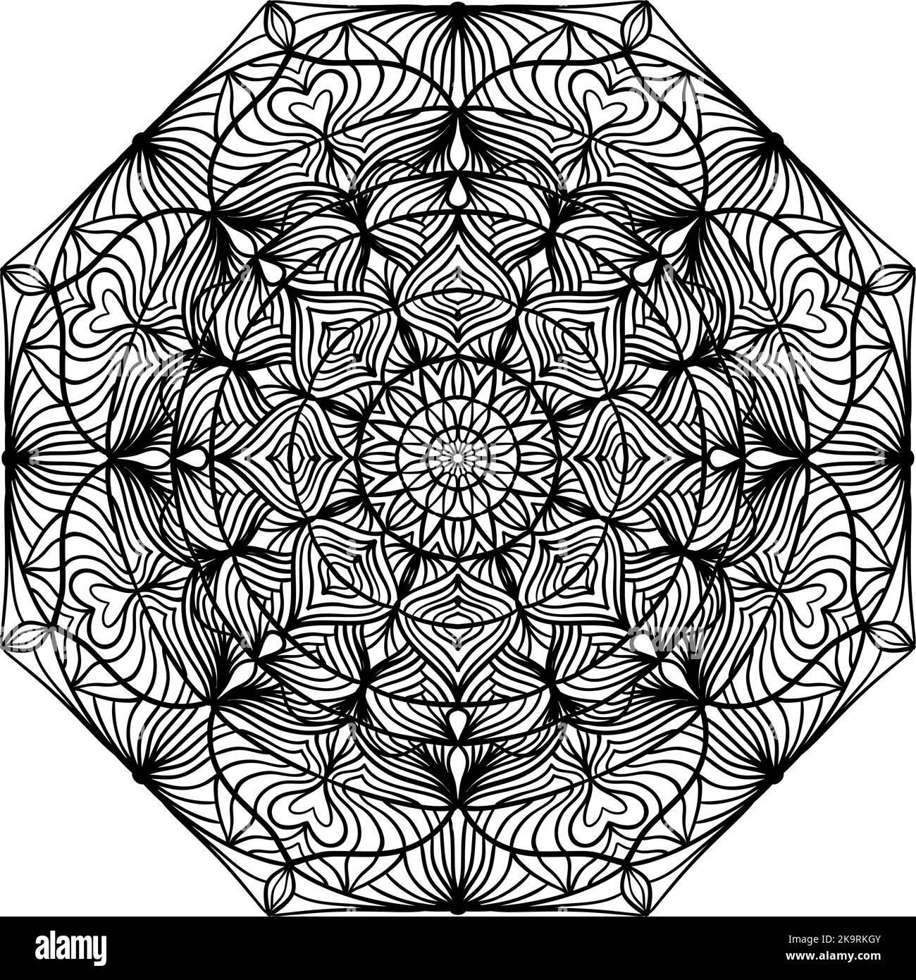 Abstract lacy mandala. Vintage decorative element, vector illustration. Stock Vector