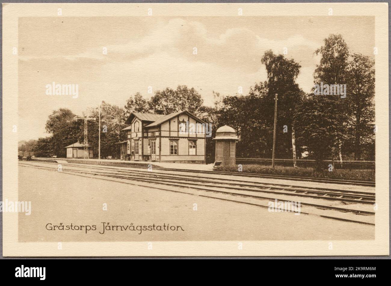 The railway station in Grästorp Stock Photo - Alamy