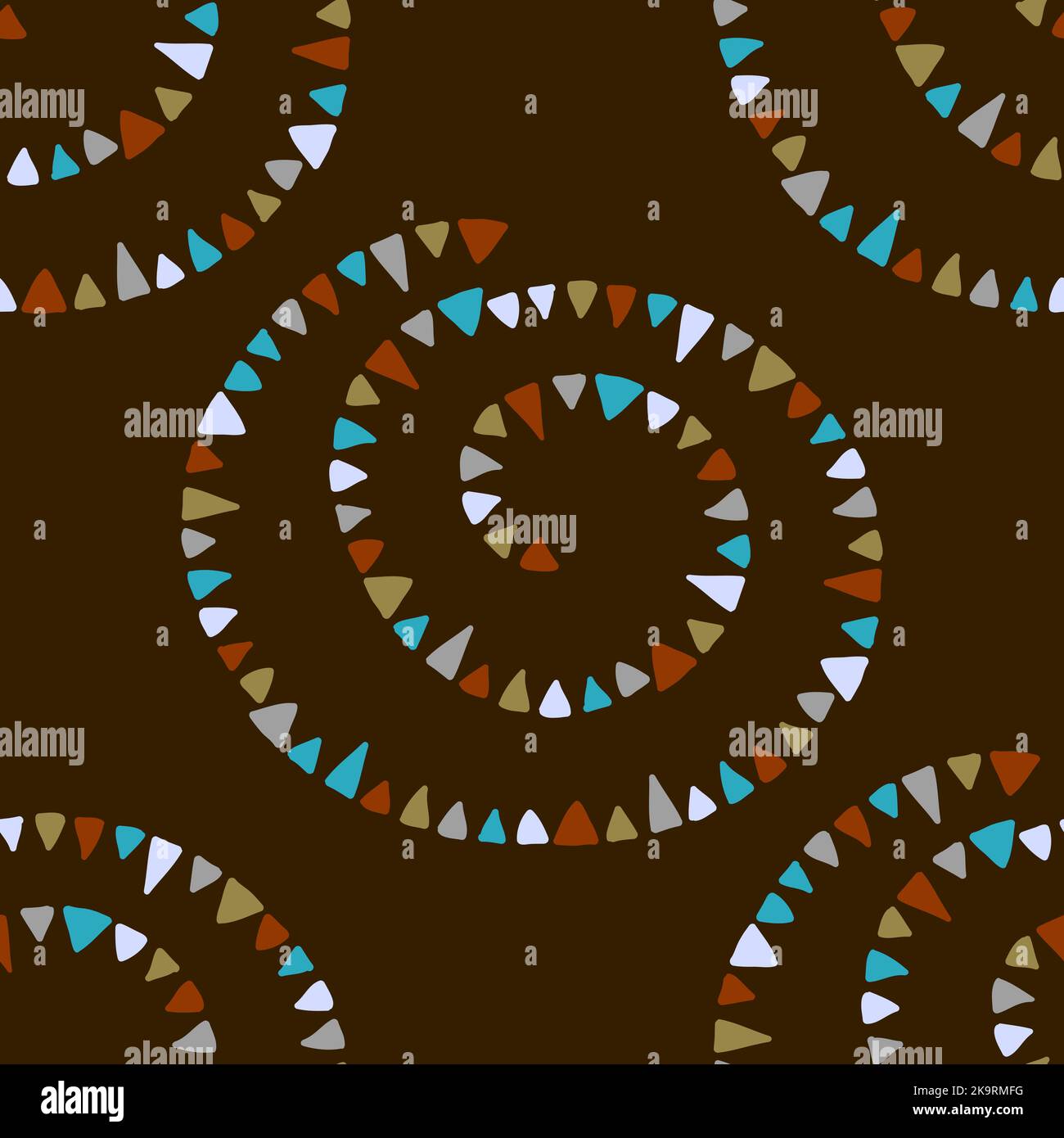 Abstract seamless decortaive pattern with colorful ornaments. Stock Vector