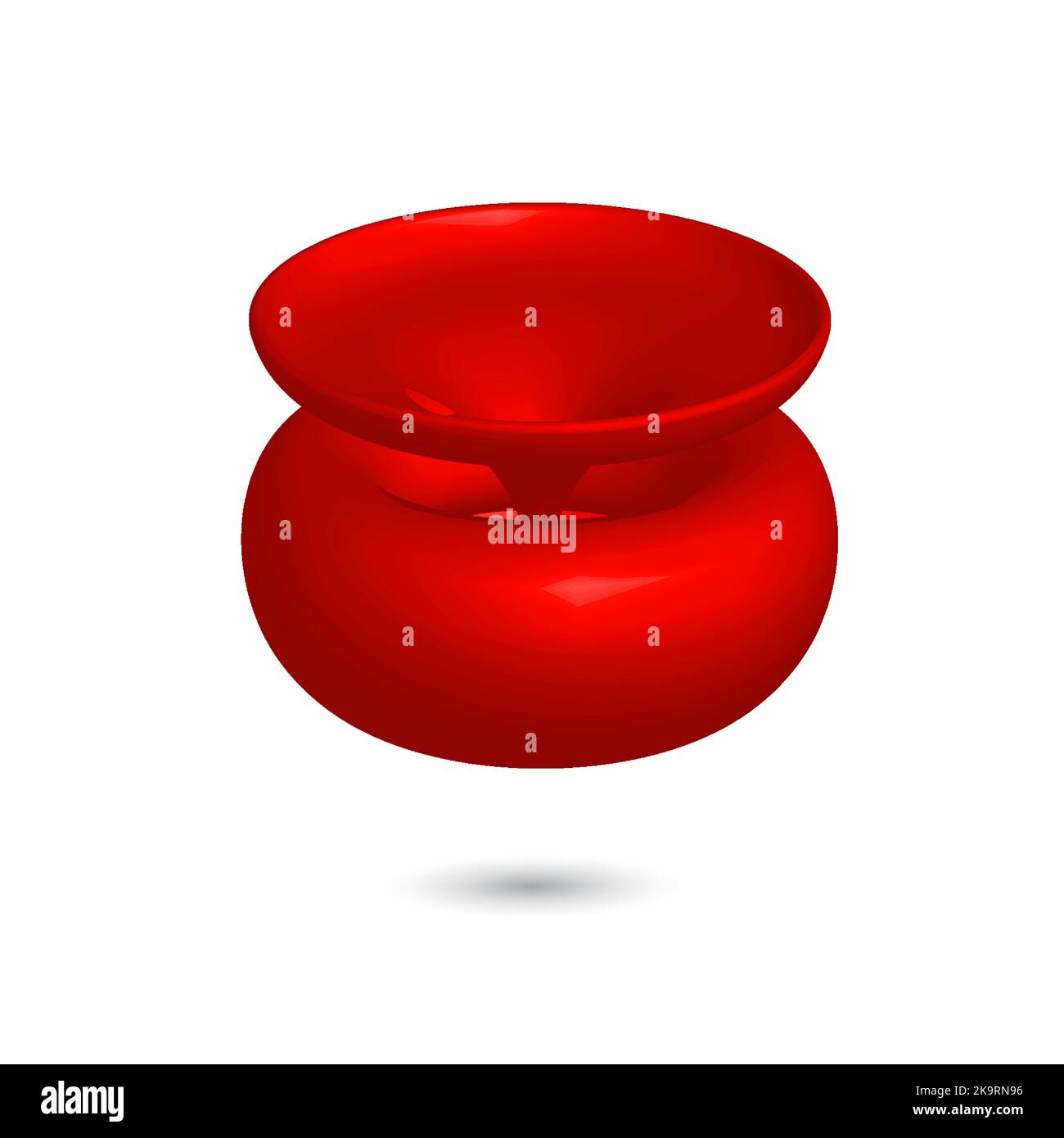 Vector 3 d cup. Bright colorful volumetric shape. Element for design on white background Stock Vector