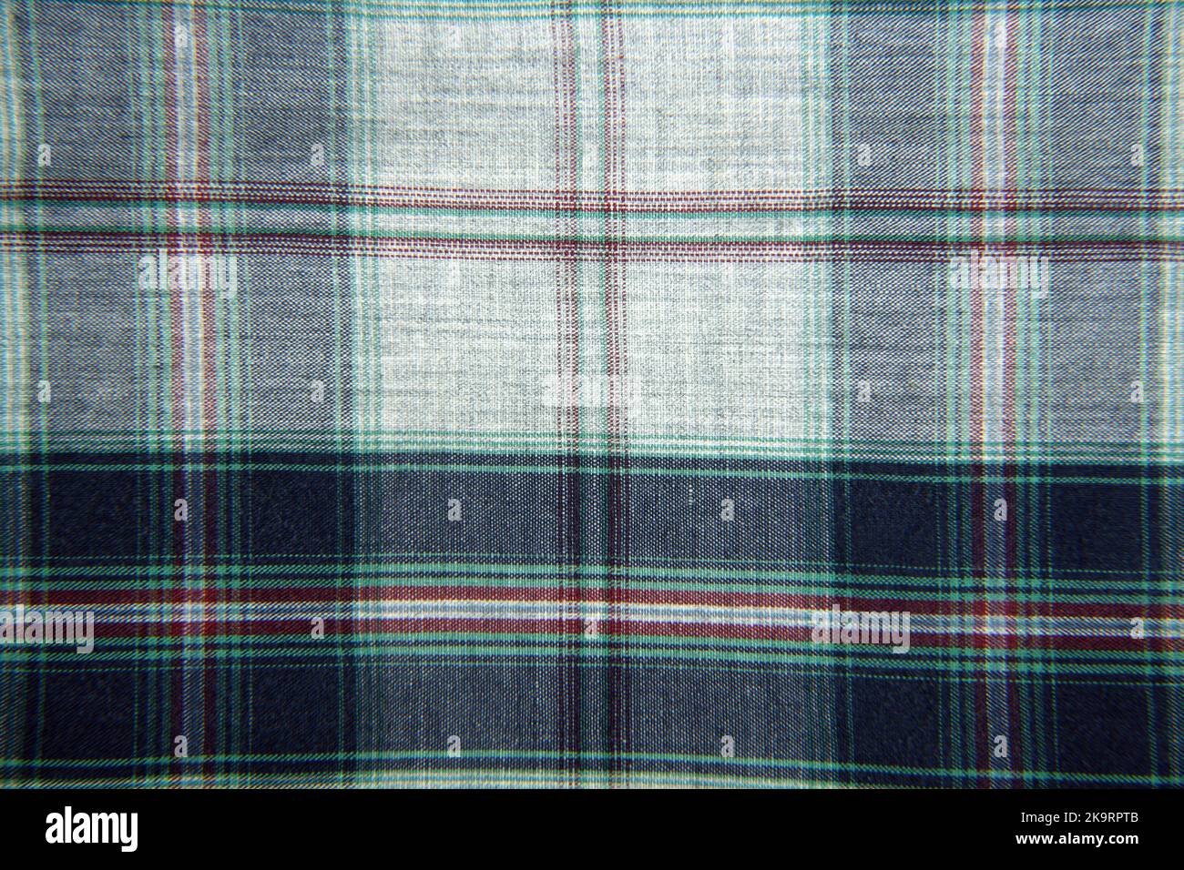 checkered blue and white fabric texture background Stock Photo