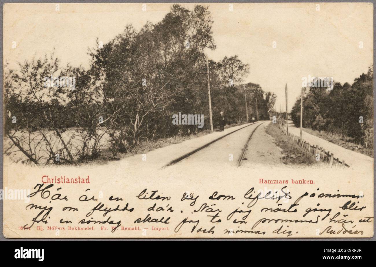 On the line between Kristianstad and Rinkaby. Stock Photo