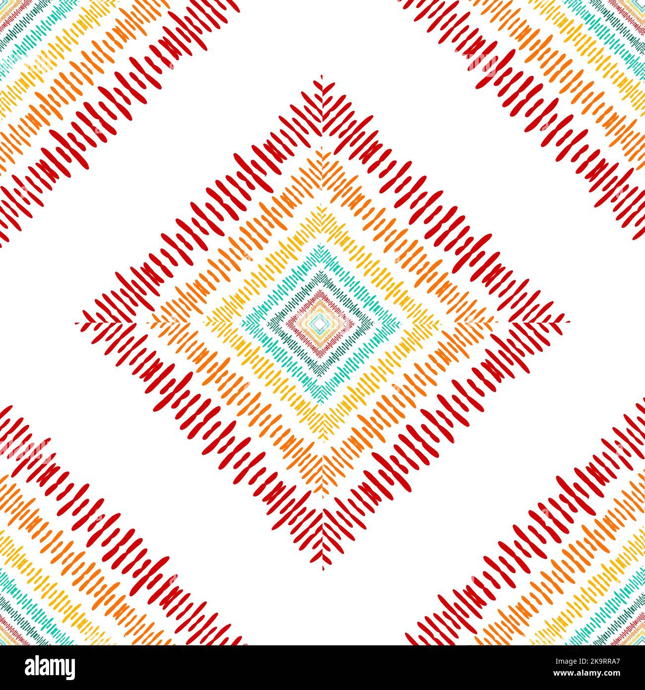 Abstract seamless decortaive pattern with colorful ornaments. Stock Vector