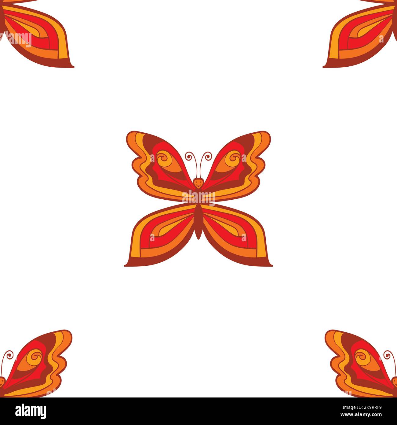 Seamless pattern with colorful bright butterflies. Decorative background. Vector Illustration Stock Vector