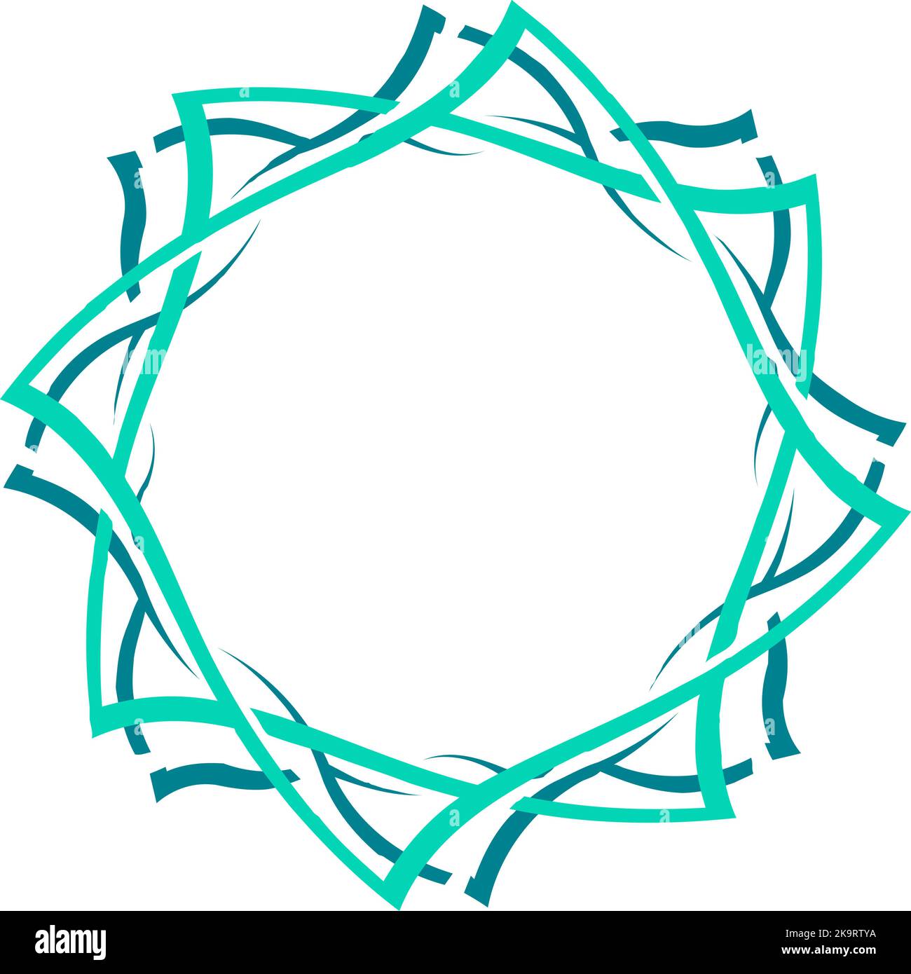 Abstract green twisted frame. Decorative element for design Stock