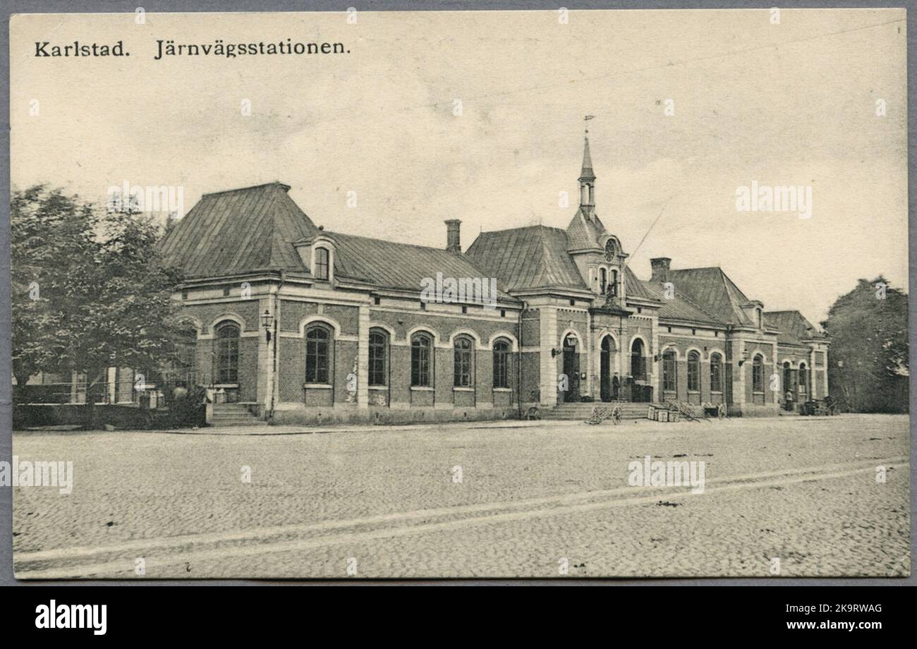 Karlstad station from the street side Stock Photo Alamy
