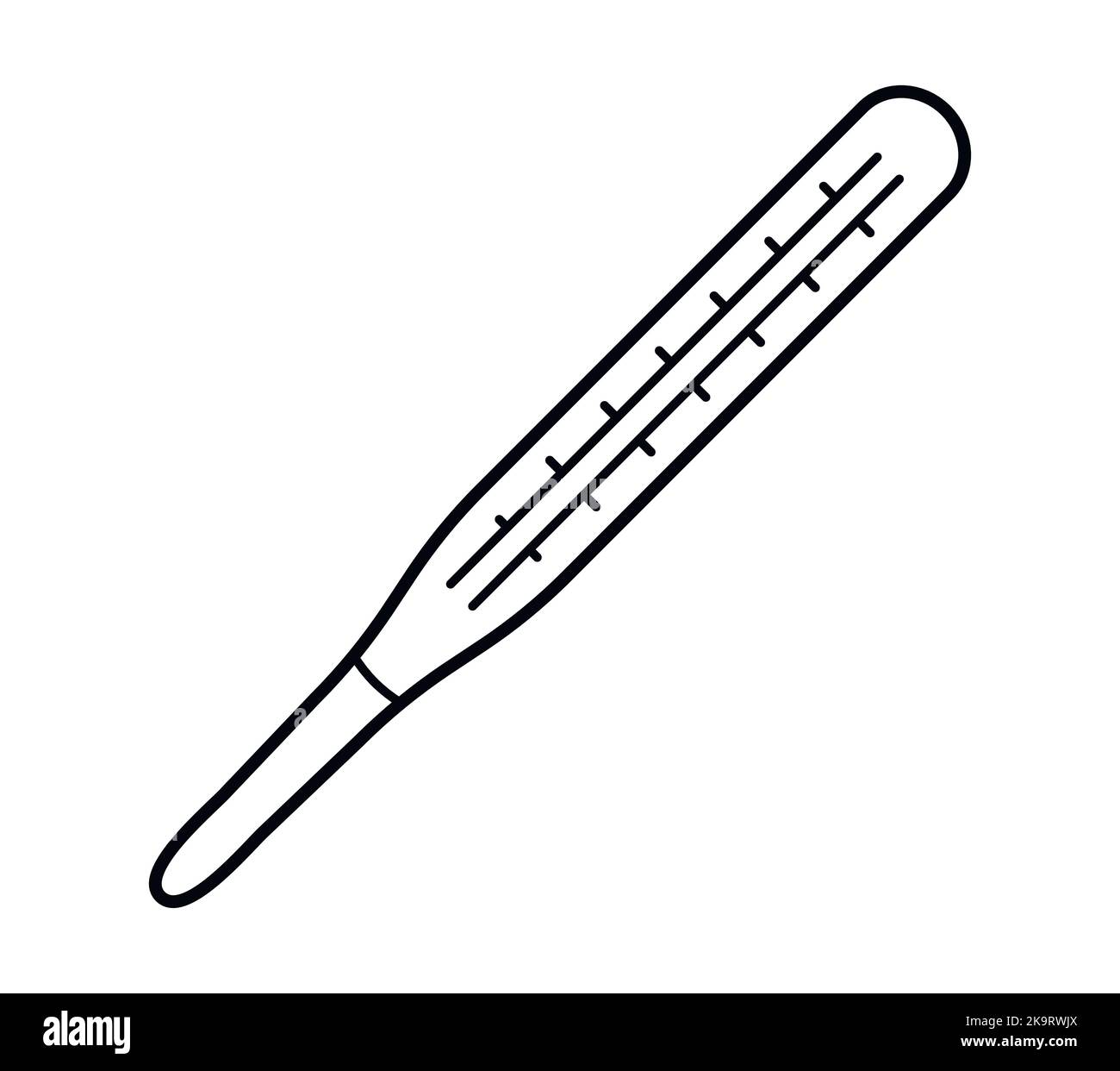 Medical mercury thermometer vector icon Stock Vector
