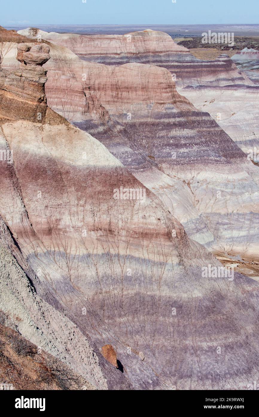 Painted Desert National Park badlands from Main Park Road Stock Photo