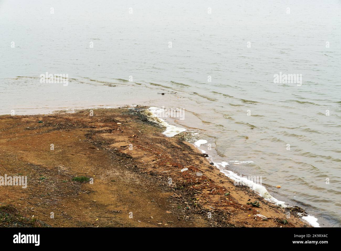 Water pollution in Indian river ganga Stock Photo Alamy