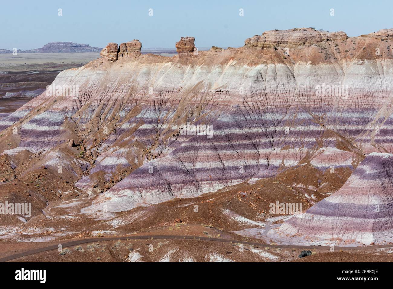 Painted Desert National Park badlands from Main Park Road Stock Photo