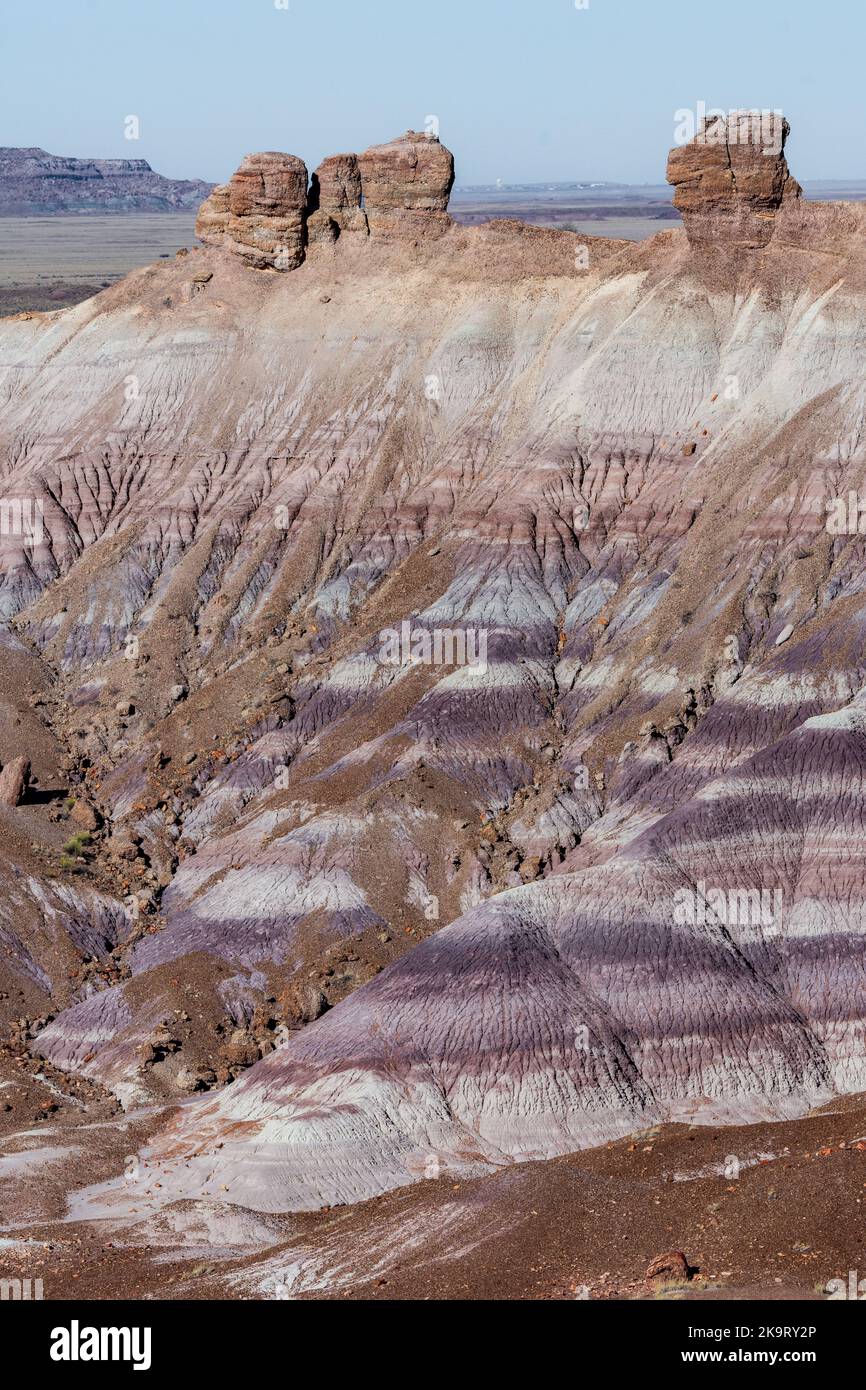 Painted Desert National Park badlands from Main Park Road Stock Photo