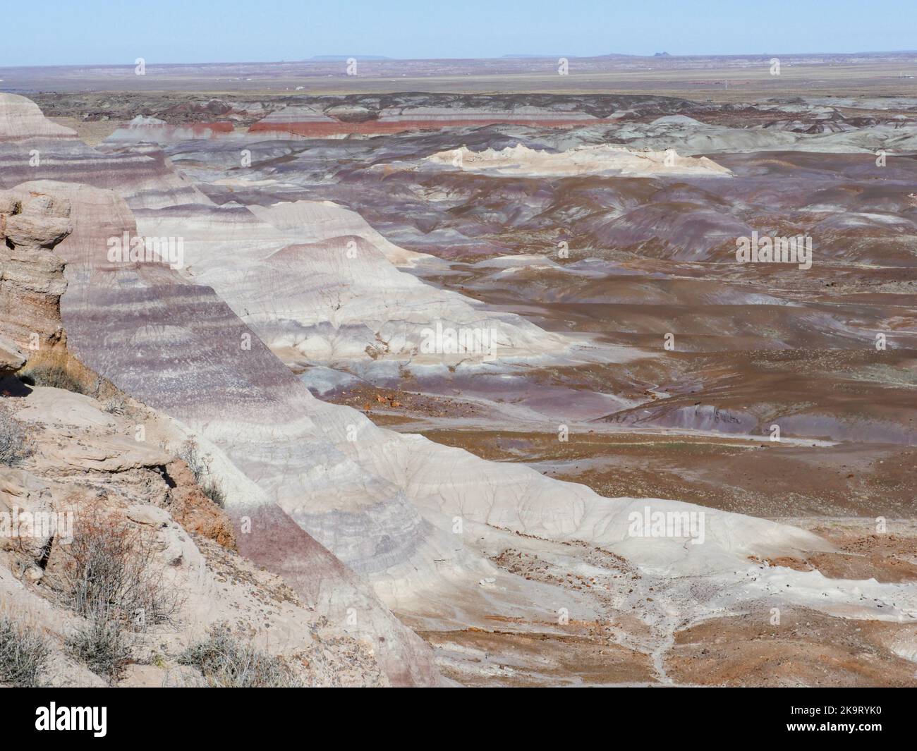 Painted Desert National Park badlands from Main Park Road Stock Photo