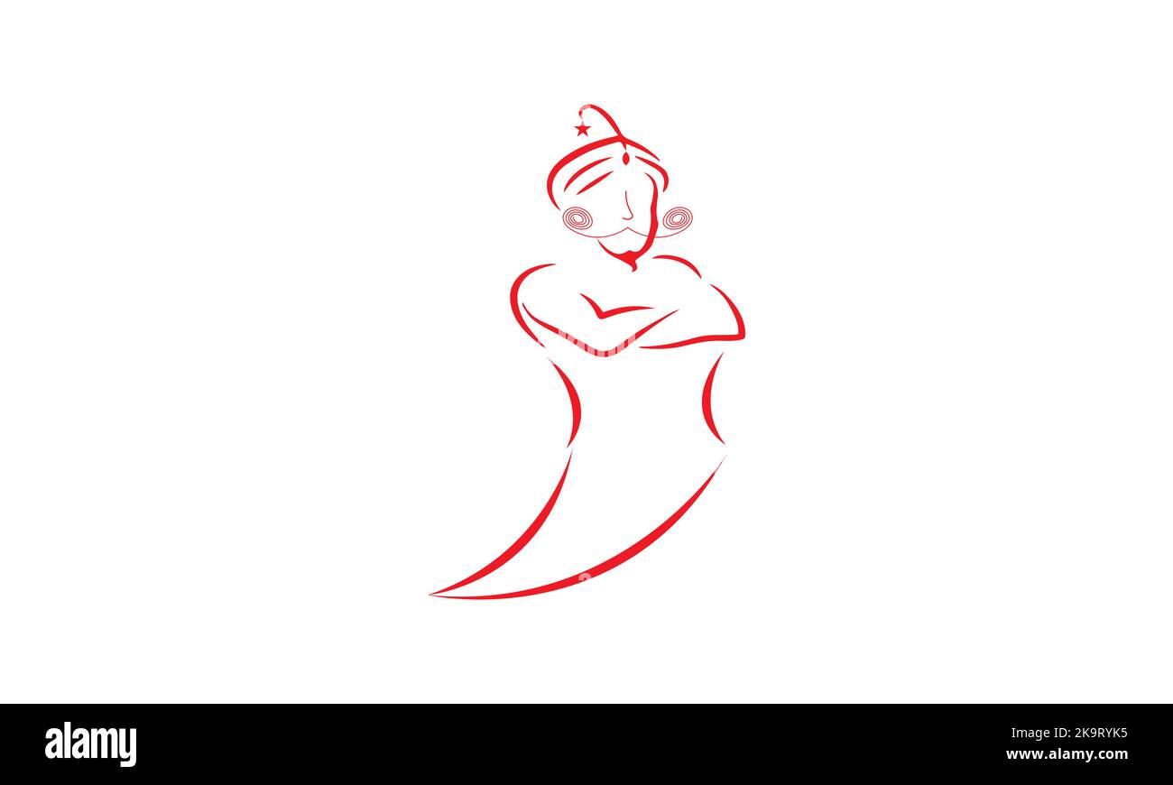 Genie Magical character cartoon. Traditional Persian tale powerful magical vector creature Stock Vector
