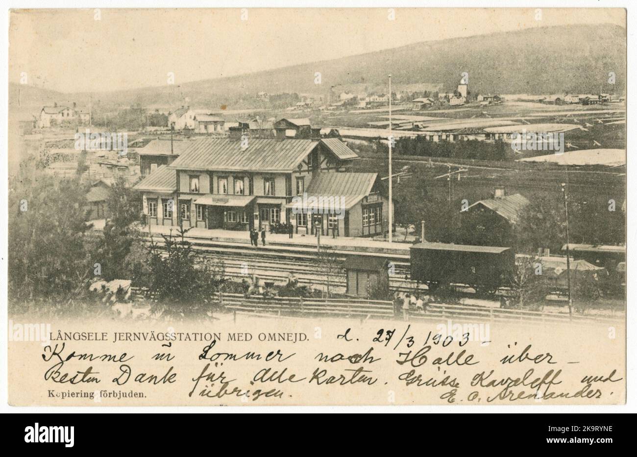 View of Långsele with railway station Stock Photo - Alamy