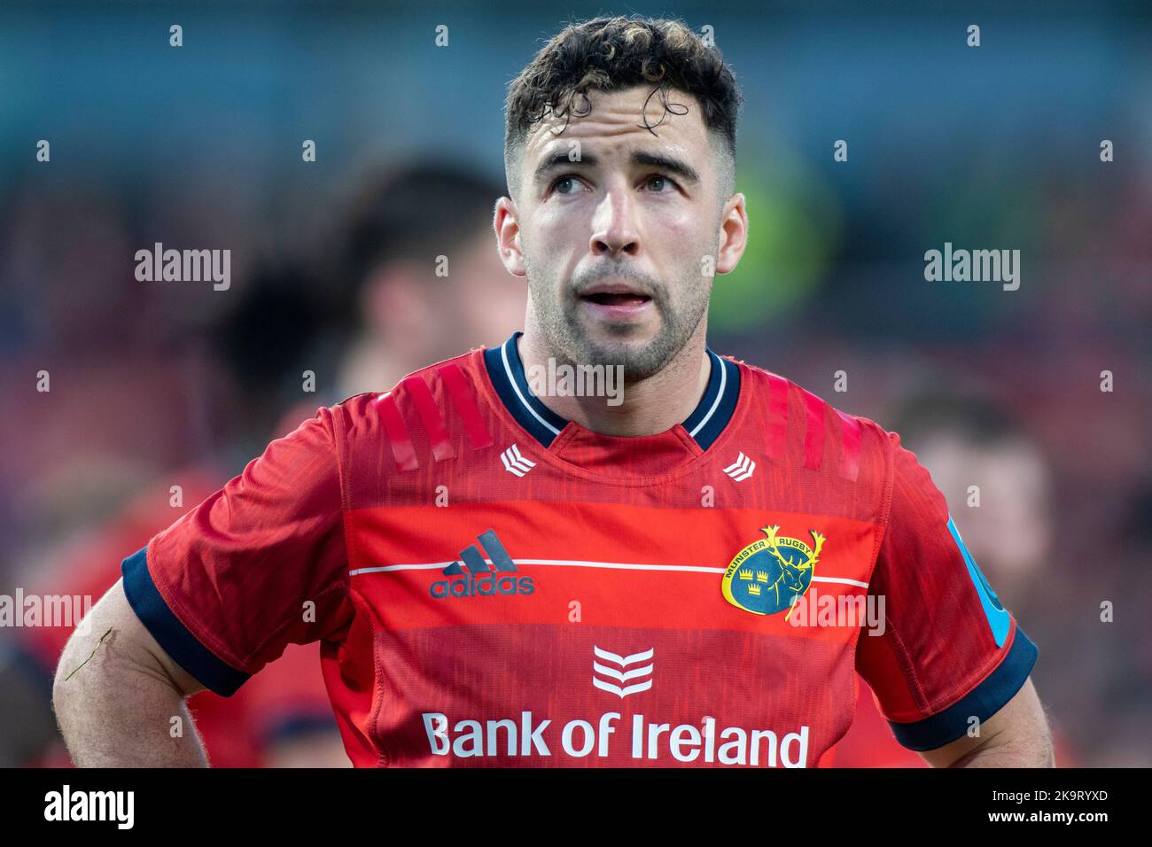 Paddy Patterson of Munster during the United Rugby Championship Round 7 match between Munster Rugby and Ulster Rugby at Thomond Park in Limerick, Ireland on October 29, 2022 (Photo by Andrew SURMA/
