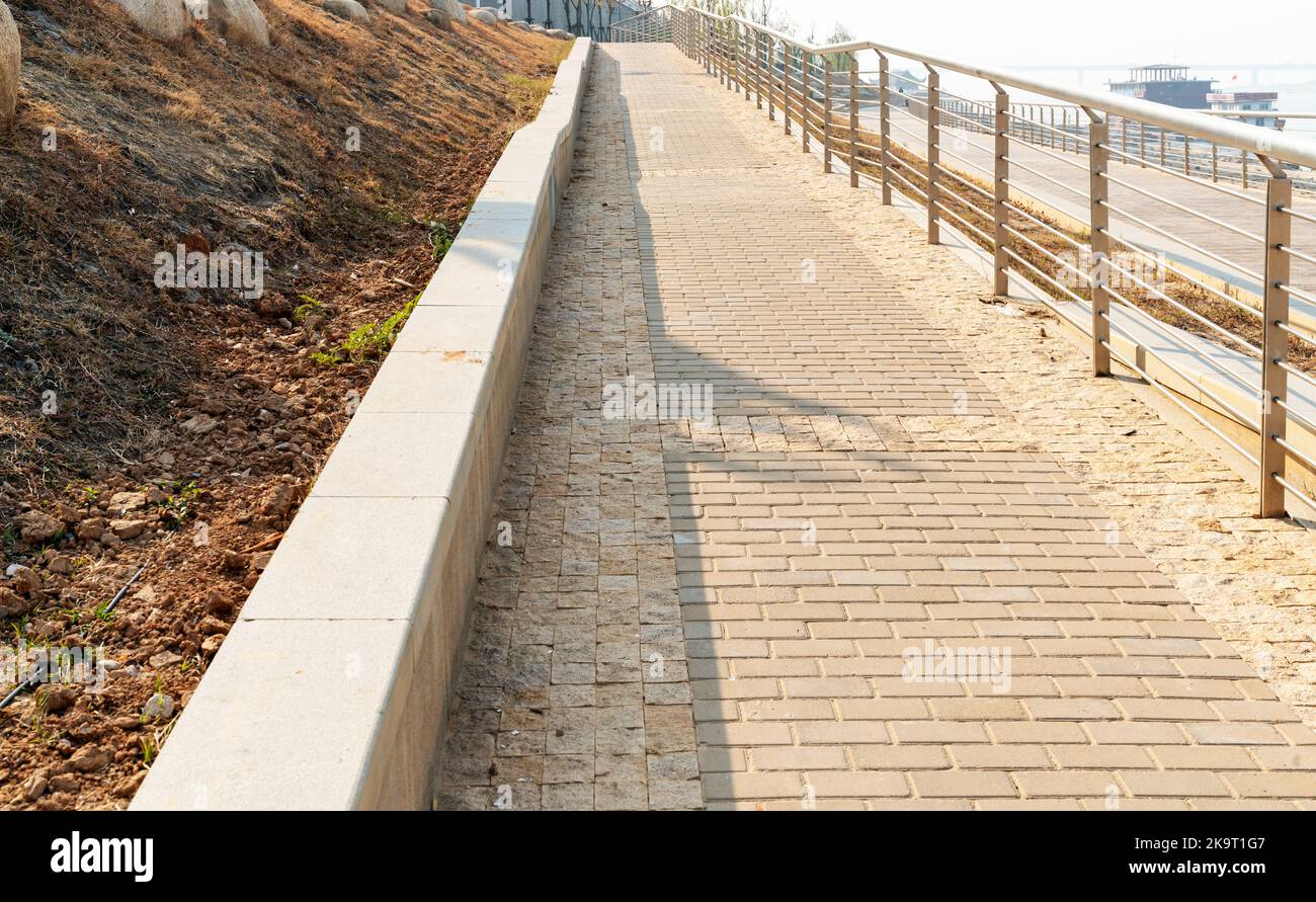 Close up and details of railing and stairs of a modern building Stock ...