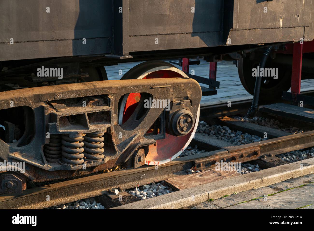 Railroad freight car undercarriage hires stock photography and images