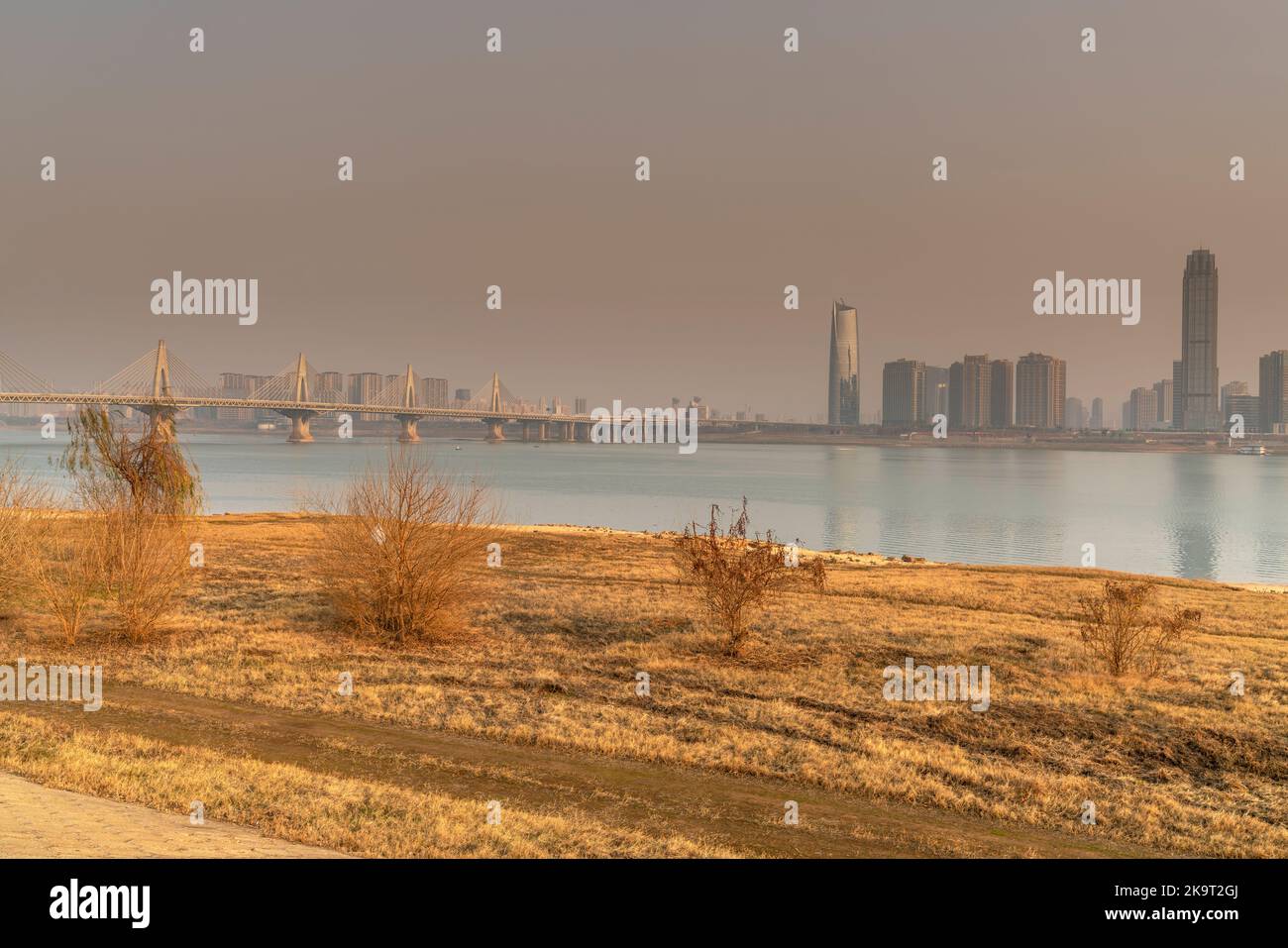 Cable stayed bridge at sunset Stock Photo - Alamy