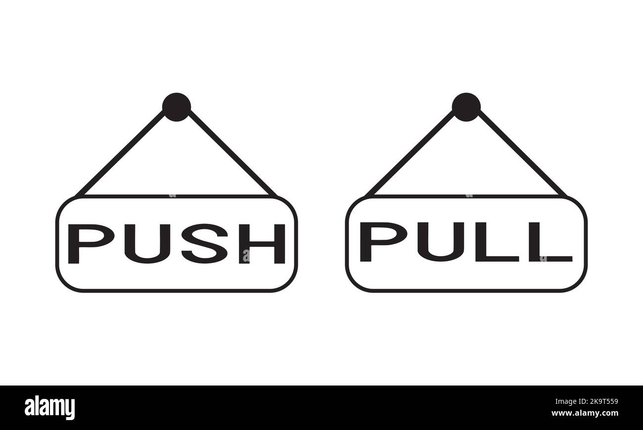 Push door icon & Pull door icon Stock Vector